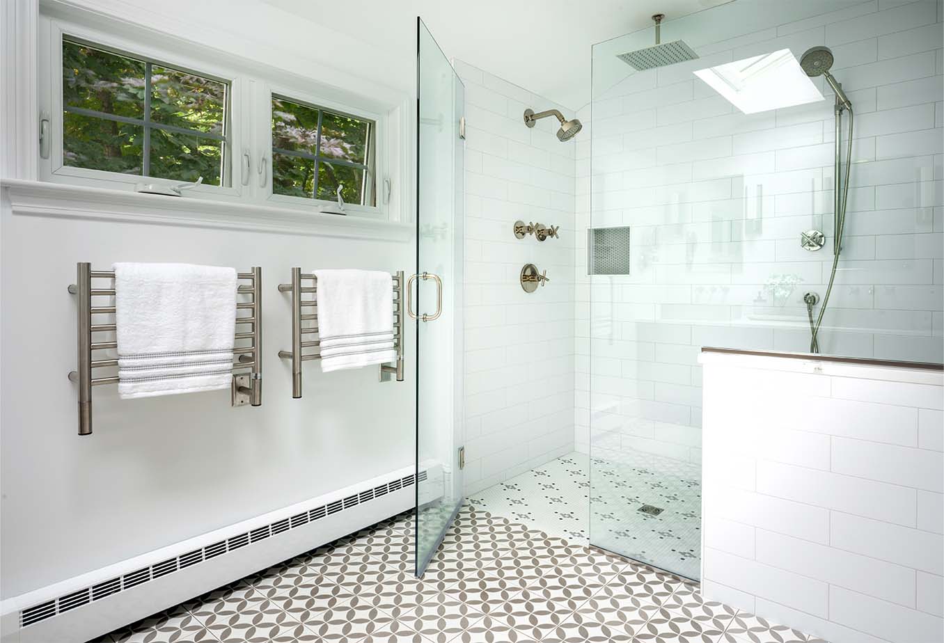 Warm & Soft Transitional In Guilford Primary Bathroom